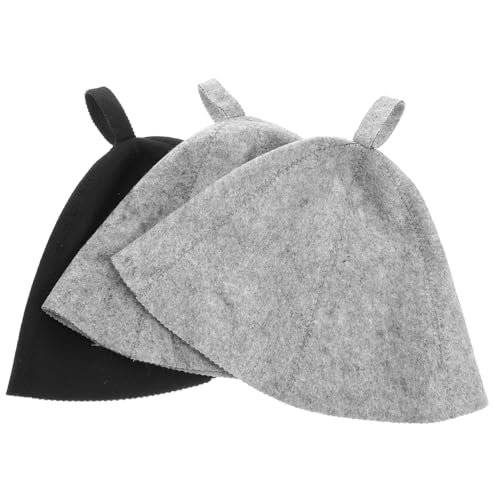 SAFIGLE 3 Stück Teiliges Sauna Hut aus Filz für Männer und Hochsaugfähige Banya Mütze mit Durchdachtem Design für Dampfbad und Sauna Perfektes Saunazubehör für Zuhause von SAFIGLE