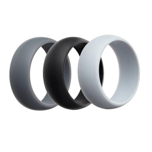 SAFIGLE 3 Stück Teiliges Unisex Flexible Sichere Sportringe in Dunkel Modische Fitness Hochzeitsringe von SAFIGLE