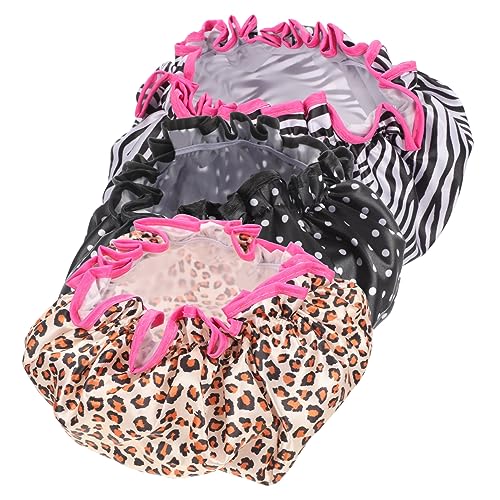 SAFIGLE 3 Stück Wasserdichte Duschkappe Bademütze Haarhaube zum Schlafen Duschkappen Schlafmütze Seide Duschhaube Damen Wiederverwendbare Duschhauben für Damen morgen von SAFIGLE