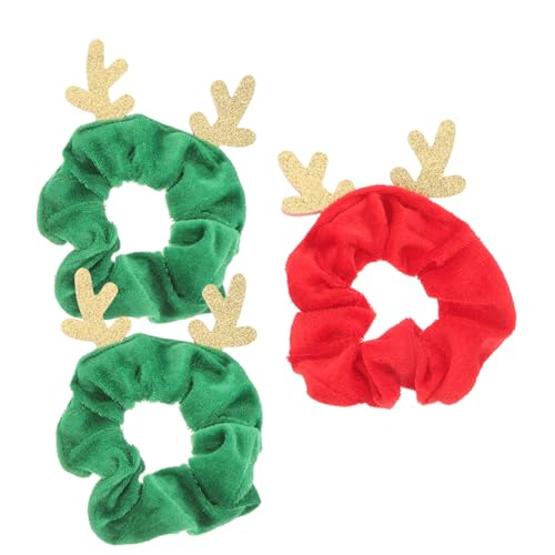 SAFIGLE 3 Stück Weihnachts Haarbänder mit Rentiergeweih Design für Mädchen Elastische Haargummis für Festliche Anlässe Vielseitig und Farbenfroh Haaraccessoires für Zufällige Farbe von SAFIGLE