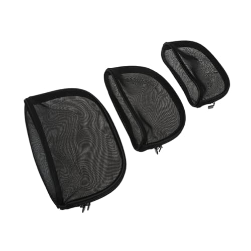 SAFIGLE 3stücke Transparente Reise-Kosmetiktasche Tragbare Damen-schminktasche Aus Netzgarn Aufbewahrungstasche Für Make-up-Pinsel Puderquaste Lidschatten Und Kleine Make-up-Boxen von SAFIGLE