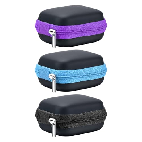 SAFIGLE 3-teiliger Organizer für ätherische Öle, fasst 6 Flaschen, tragbare, kompakte 5-ml-Rollerflaschen, Reiseetui, kleine Reißverschlusstaschen für Parfümfläschchen von SAFIGLE