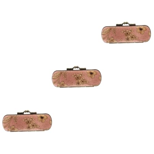 SAFIGLE 3-teiliger Retro-lippenstiftetui- Für Damen Make-up-etui Mit Spiegel Vintage-Lippenstift-Organizer Für Unterwegs von SAFIGLE