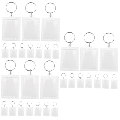 SAFIGLE 30 STK Schlüsselanhänger Mit Fotorahmen Bilderrahmen-schlüsselanhänger Bilderrahmen Schlüsselanhänger Bild Schlüsselanhänger Schlüsselanhänger-zubehör Transparent Acryl von SAFIGLE