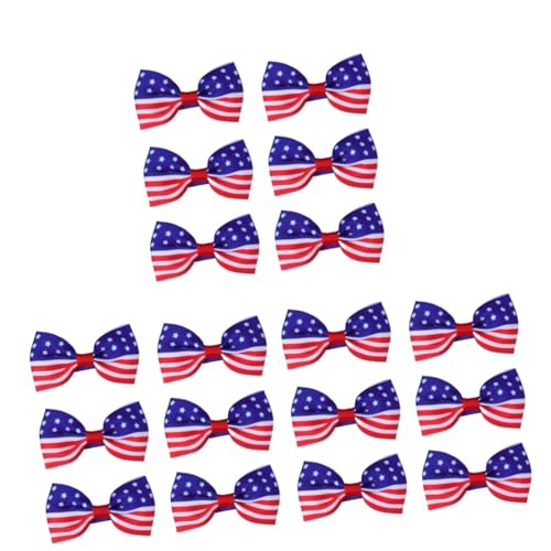 SAFIGLE 30 Stk 4. Juli Haarschleife Haarspangen mit US-Flagge Haarklammer haarschmuck patriotische Haarspange Haarnadeln für Kinder Krawatte Ausgabekarte Baby rot von SAFIGLE