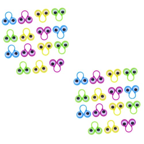 SAFIGLE 30 Stk Brillenring Goodie-bag-füller Monsteraugenpuppe Intelligente Ringe Fingerpuppe Googly Augapfelring Kulleraugenmonster Neuheit Ringe Finger Augen Gläser Kind Puzzle Plastik von SAFIGLE