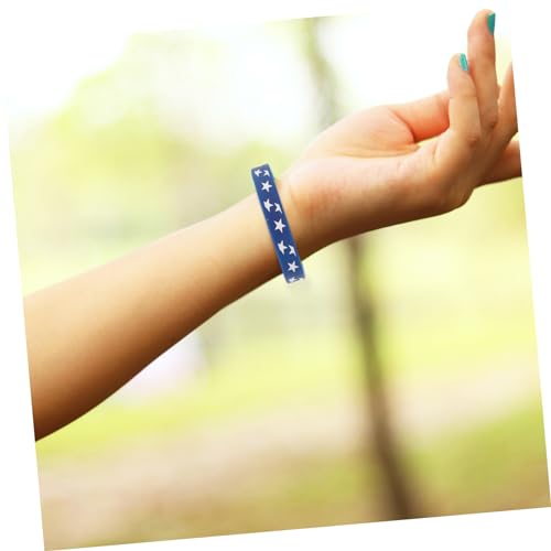 SAFIGLE 36 Stück Teiliges Silikonarmband Independence Day Patriotisch Flexible Bruchfest Komfortabel Tragbar für Team Events und Partyzubehör Gemischte Designs Unisex Wristbands von SAFIGLE