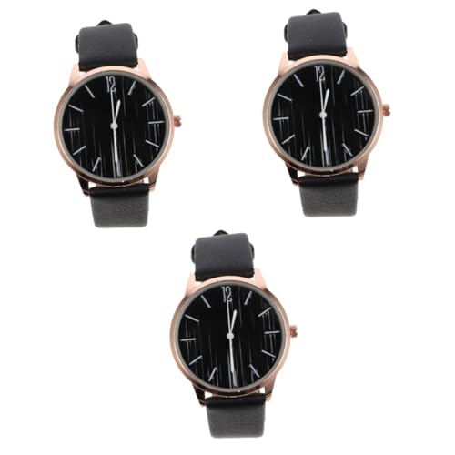 SAFIGLE 3St Anschauen Armbanduhr für Mädchen Armbänder für Männer Herren-Digitaluhr Kleinkind Uhren damenarmbanduhr Ladies Watch Freizeituhr für Damen weibliche Armbanduhr Glas Black von SAFIGLE