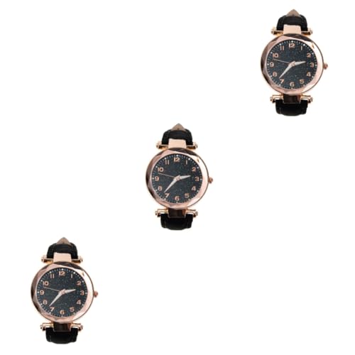 SAFIGLE 3St Digitale Quarzuhren damenarmbanduhr Ladies Watch Strapazierfähige Uhr zarte Damenuhr Frauen armbanduhren für Damen dekorative Armbanduhr Armbanduhr Legierung Black von SAFIGLE