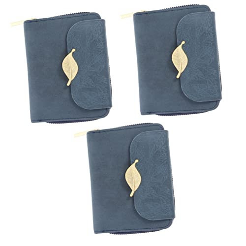 SAFIGLE 3St Flip-Geldbörse Damen + Geldbörsen Geldbörse für Damen mit großem Fassungsvermögen Geldbörse mit Reißverschluss kreditkartenhalter Damen-Geldbörse Damen-Clutch aus Leder Metall von SAFIGLE
