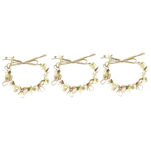 SAFIGLE 3St Brautjungfern-Stirnband stutzenhalter kopfschmuck Stirnbänder Blumengirlanden haarschmuck Tiara Hochzeit Stirnband Braut Stirnband die Blumen Kopfbedeckung Zubehör Kind von SAFIGLE