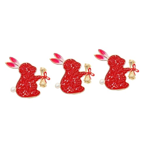 SAFIGLE 3St Kaninchen Brosche kindertagsgeschenke geschenke kindertag Metalldekor Schmuck mit Tierabzeichen Hasen-Brosche-Clips Broschennadel Kleid Stift Zubehör Taschen Fräulein schmücken von SAFIGLE