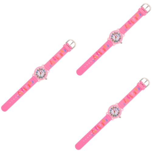 SAFIGLE 3St Kinderuhr Armbanduhr Kinder Watch Uhren für Mädchen einfache Studentenuhr Armbanduhr für Mädchen Modeuhr für Mädchen empfindlich Anschauen Zubehör Kleinkind Rosa von SAFIGLE