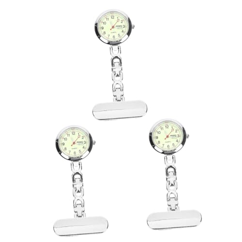 SAFIGLE 3stücke Clip Uhr Mit Leuchtzifferblatt Antike Taschenuhr Schlüsselanhänger Für Ärzte Und Outdoor-aktivitäten Praktische Und Stilvolle Brustuhr Mit Klarer Ablesbarkeit von SAFIGLE