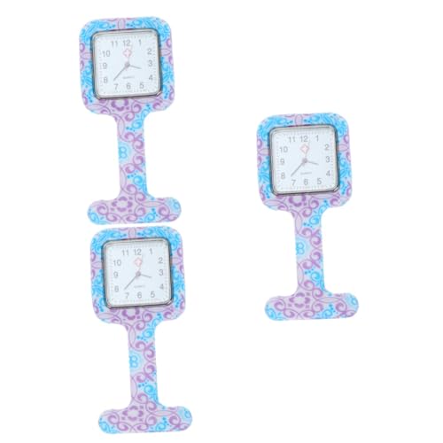 SAFIGLE 3stücke Hängende Silikon Schwesternuhr Mit Quadratischem Design Robuste Uhr Für Und Ärzte Klare Ziffern Zufällige Druckfarben Für Einsatz Im Gesundheitswesen von SAFIGLE