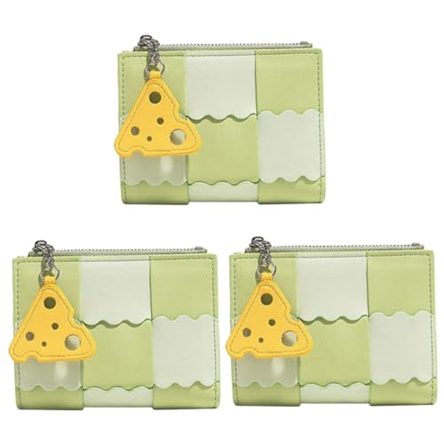 SAFIGLE 3stücke Damen Portemonnaie Geldbörse Für Karten Und Münzen Handlich Und Für Täglichen Gebrauch Hübschem Matcha von SAFIGLE