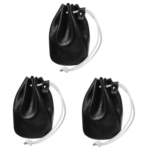 SAFIGLE 3stücke Damen Münzbeutel Mit Kordelzug Kleiner Geldbeutel Für Münzen Lippenstift Und Schlüssel Portemonnaie Für Schwarz Vielseitig Einsetzbar von SAFIGLE