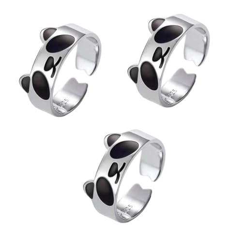 SAFIGLE 3St Panda-Ring damenringe Schmuckring personalisierte coole Ringverzierung Herrenringe Ringe für Männer offener Retro-Ring modischer Fingerring Mode schmücken Zubehör Fräulein von SAFIGLE