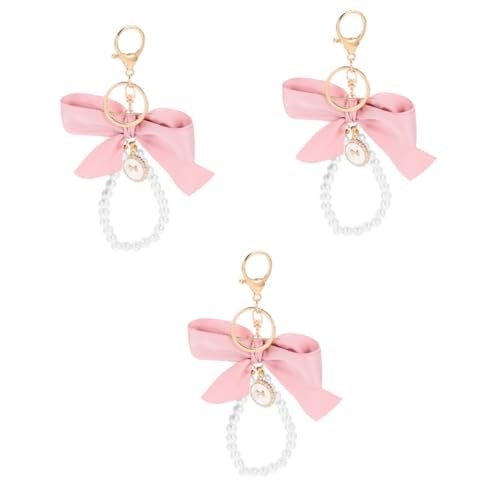 SAFIGLE 3St Schleife Schlüsselanhänger Junge Schlüsselanhänger für Autoschlüssel Abs schlüsselanhänger pink autoschlüsselanhänger portmonee Herren Schlüsselanhänger aus Perlen Taschendekor von SAFIGLE