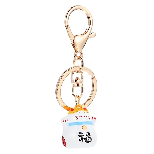 SAFIGLE 3St Schlüsselanhänger Maneki Neko glücksanhänger Feng Shui Glückskatze geldgeschenke Weihnachten weihnachsgeschenk Hängendes Glückskatzendekor Hängender Glöckchen-Katzenanhänger von SAFIGLE