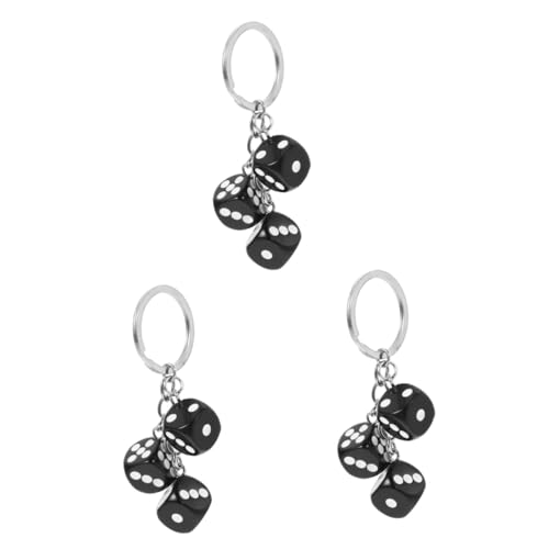 SAFIGLE Car Dices 3st Schlüsselbund Schlüsselanhänger Schlüsselkette Weihnsgeschenke Pflasterhammer Keychain Geldbörsen-Ornament Taschenanhänger Geldbörse-Ornament Gastgeschenke Legierung Black von SAFIGLE