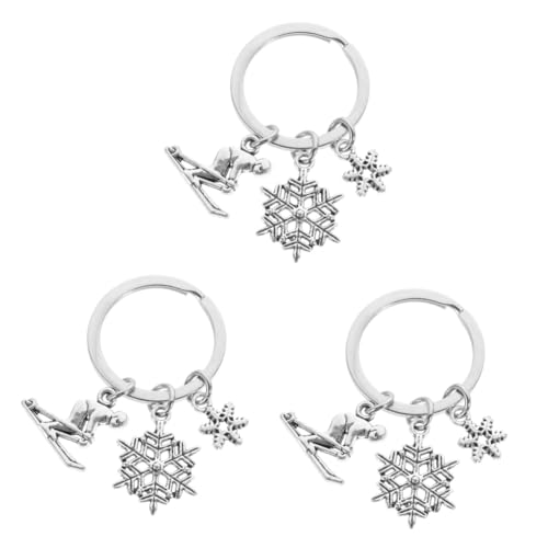 SAFIGLE 3St Schneeflocken-Schlüsselanhänger Anhänger Schlüsselanhänger Urlaub Schlüsselanhänger Schlüsselbund Schlüsselringe Handtaschenanhänger dekorativer Schlüsselanhänger Zinklegierung von SAFIGLE