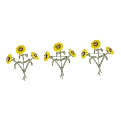 SAFIGLE 3St Sonnenblumen-Brosche hutanstecker trachtenbrosche geburtstagsfeier gnadenlos Emaille-Revers dekorative Stifte Schalnadel Hut Broschen Passen Korsage Rucksack Fräulein von SAFIGLE