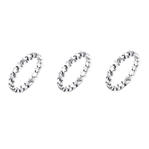 SAFIGLE 3St Frauen Fingerring damenringe die gäng schellenring gring beisring Hochzeitsband Ringe für Frauen Eheringe Stern Fingerring Ring aus Sterlingsilber Silber- interstellar S925 von SAFIGLE