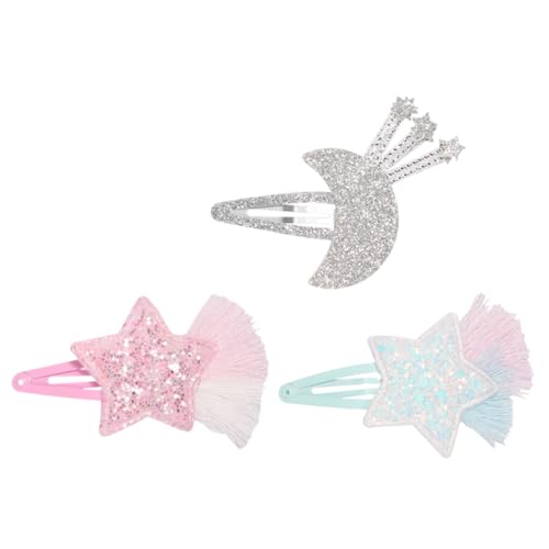 SAFIGLE 3st Stern-haarspangen Haarschmuck Für Kleine Mädchen Glitzer-haarspangen Haarspangen Für Mädchen Kinderhaaraccessoires Für Mädchen Haarglitzer Kleines Mädchen Knopf Pailletten Baby von SAFIGLE