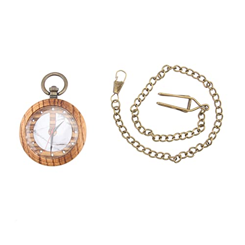 SAFIGLE 3St Taschenuhr elegant Light Geschenke für Vatertag vatertaggeschenk Ketten Uhrengehäuse für Herren Holzuhren Vintage-Tasche Männer und Frauen Zebraholz Mann von SAFIGLE