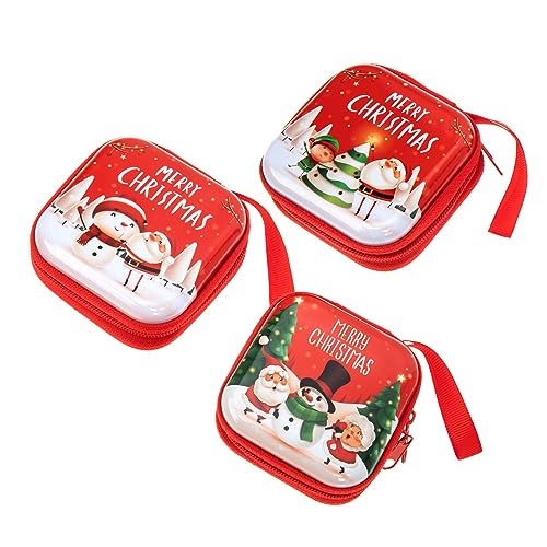 SAFIGLE 3stücke Teiliges Weihnachts-münzbeutel Geldbörse Mit Reißverschluss Praktische Aufbewahrung Für Kleingeld Für Und Dekoration Für Weihnachtszeit von SAFIGLE