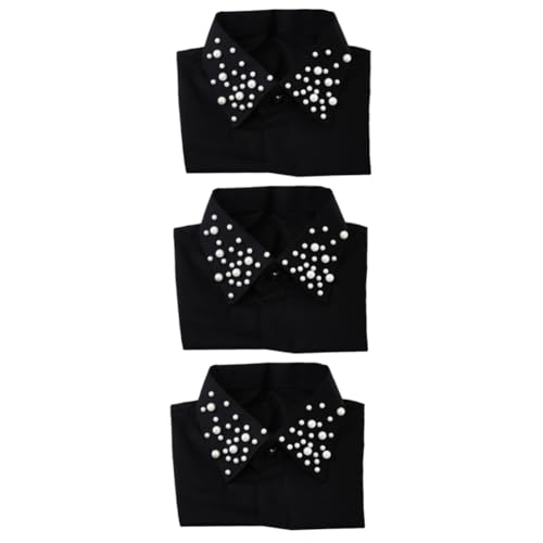 SAFIGLE 3St abnehmbarer gefälschter Kragen withe collar kleiderbugel kragenschal damenblusen Halber Hemdkragen abnehmbarer Kragen halbe Hemdbluse Black von SAFIGLE