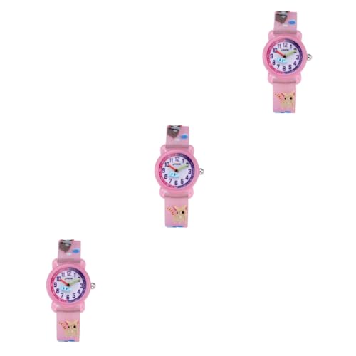 SAFIGLE 3St Quarzuhr für Kinder kinderuhren Armbanduhr Kinder kinderarmbanduhren Studentenuhr Quarzuhren Kinder Armbanduhr für Kinder ansehen Schöne Uhr wasserdicht Anschauen Schüler Rosa von SAFIGLE