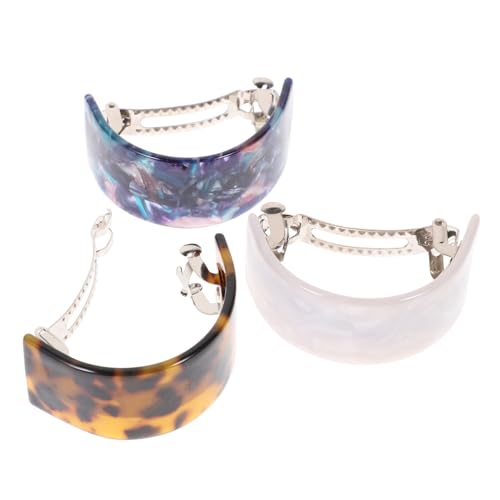 SAFIGLE 3 Stück Sternenhimmel Haarspangen Halbkreis Haarnadeln Für Damen Elastische Clips in Weiß Hellbraun Und Blau Stilvolles Haar Accessoire Für Partys Und Besondere Anlässe von SAFIGLE