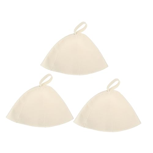 SAFIGLE 3Stücke Dicker Sauna Hut Tragbarer Saunakopfschutz aus Filz Wärmedämmhut für Damen und Herren Optimaler Schutz für Sauna und Wellness Leicht und Handlich für Unterwegs von SAFIGLE