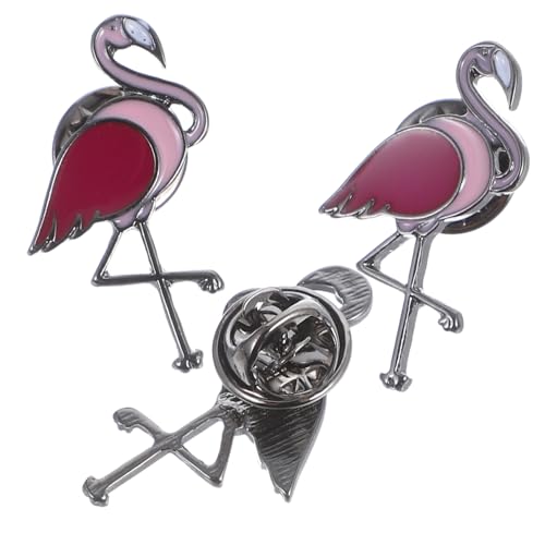SAFIGLE 3 Stück Flamingo Brosche Anstecknadel Legierung für Damen Cartoon Design Glänzende Broschennadel für Kleidung Vielseitiges Accessoire für Schal Hut und von SAFIGLE