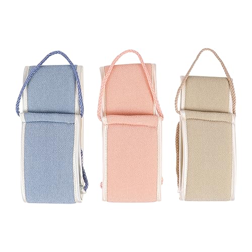 SAFIGLE 3Stücke Peeling Back Scrubber Effektives Badetuch für Rückenreinigung Pflanzenfaser für Tägliches Peeling und Hautpflege Zufällige Farben von SAFIGLE