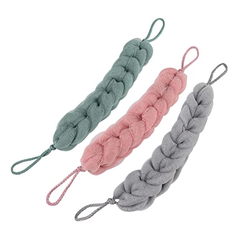 SAFIGLE 3stücke Rückenpeeling Für Dusche Badetuch Mit Handzugschnüren Reibetuch Für Rückenreinigung Langlebiges Material Einfach Zu Reinigen Für Tägliche Tiefenreinigung von SAFIGLE