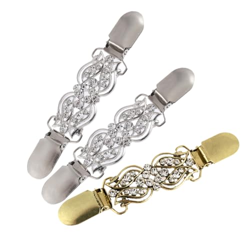 SAFIGLE 3Stücke Teiliges Tulpenförmige Cardigan Clips Antiker Pulloververschluss für Frauen Funktionssichere Schal Accessoires für Anlässe von SAFIGLE