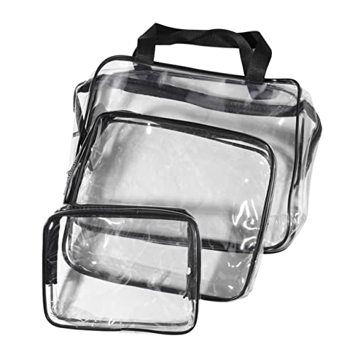 SAFIGLE 3Stücke Teiliges wasserdichte Kosmetiktaschen aus Transparente Reisehandtasche für Kosmetik Toilettenartikel für Damen und Herren Großer Stauraum für Unterwegs von SAFIGLE