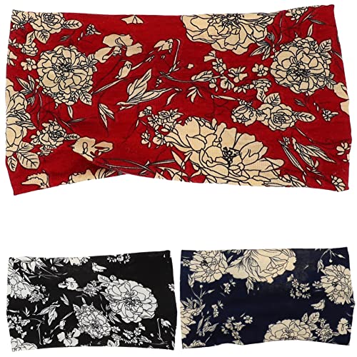 SAFIGLE 3Stücke Yoga Stirnbänder für Damen Geknotete Sport Haarbänder Elastische Workout Kopfbänder Boho Stil Atmungsaktiv und Rutschfest von SAFIGLE