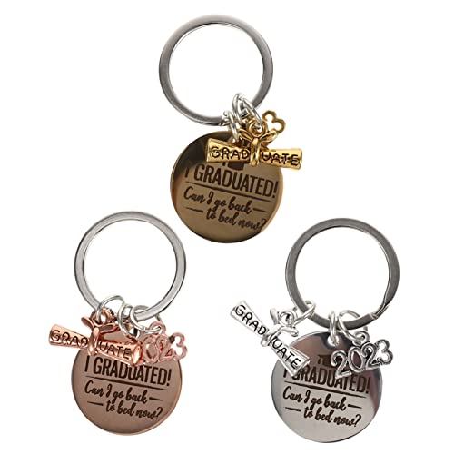 SAFIGLE 3 Stück 2023 Abschluss-schlüsselanhänger „ich Habe Meinen Abschluss Gemacht“ Aus Edelstahl Schlüsselanhänger Süße Schlüsselanhänger von SAFIGLE