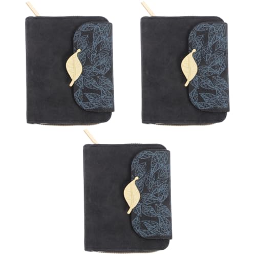 SAFIGLE 3st Flip-geldbörse Frauen Damen Geldbörse Mit Reißverschluss Mädchen Handtasche Damen Kurze Geldbörse Damen Clutch Geldbörse Reißverschluss-geldbörse Schlüsselbund Pu-Leder Black von SAFIGLE