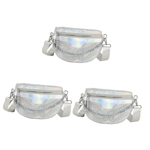 SAFIGLE 3-Teilige Umhängetasche Brusttasche Hüfttasche Damen Gürteltasche Leuchtende Modische Hüfttaschen Für Damen Glänzende Hüfttasche Süße Hüfttasche Party-Gürteltasche von SAFIGLE