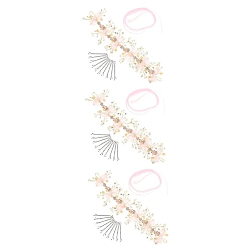 SAFIGLE 3st Krone Haarschmuck Für Kinder Kinderbraut Ornament-stirnband Perle Braut Blumen Haarkranz Stirnband Haargummis Für Kinder Reben Legierung Zubehör Hochzeit von SAFIGLE