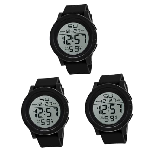 SAFIGLE 3St Wecker Herren Digitaluhren Chronographenuhren für Herren Männer Herren Fitnessuhr betrachten Uhrengehäuse für Herren Herrenuhren Digitale Uhren LED Uhr Sport Anschauen Mann von SAFIGLE