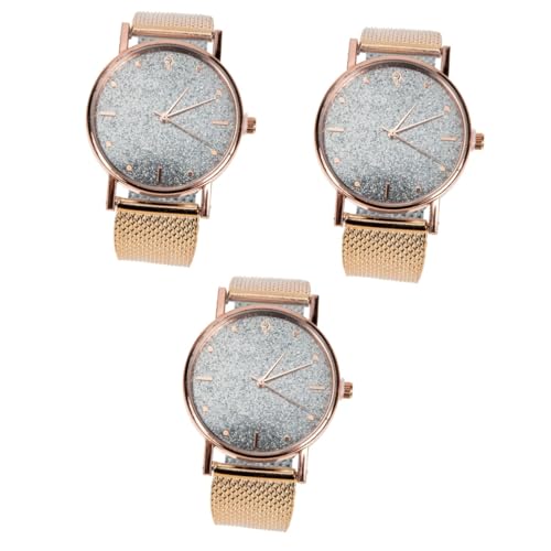SAFIGLE 3stücke Damen Quartz Armbanduhr Mit Silikonband Elegante Verstellbare Business Uhr Für Frauen Leicht Und Vielseitig Für Jeden Anlass Präzise Zeitmessung Und Modernes Design von SAFIGLE