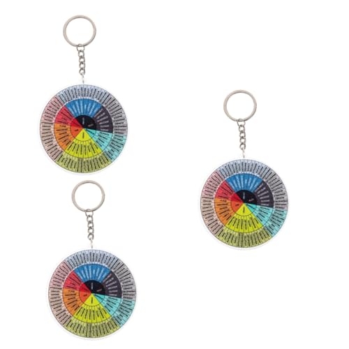 SAFIGLE 3stücke Emotion Wheel Schlüsselanhänger Tragbarer Schlüsselring Für Emotionale Unterstützung Gefertig Robustem Für Schlüssel Taschen Und Rucksäcke von SAFIGLE