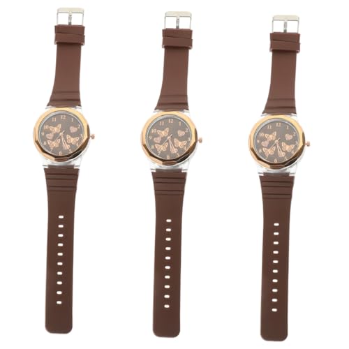 SAFIGLE 3stücke Damen Quarzuhr Mit Einzigartigem Schmetterlingsdesign Modische Armbanduhr Für Frauen Bequeme Silikonarmbanduhr Für Alltag Und Besondere Anlässe von SAFIGLE