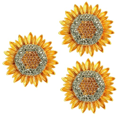 SAFIGLE 3st Sonnenblumen-brosche Pflanzendekor Broschen Für Damen Frauen Brosche Kleidung Brosche Anstecknadel Für Rucksäcke Sonnenblumenstift Strass Kristall Legierung Fräulein von SAFIGLE